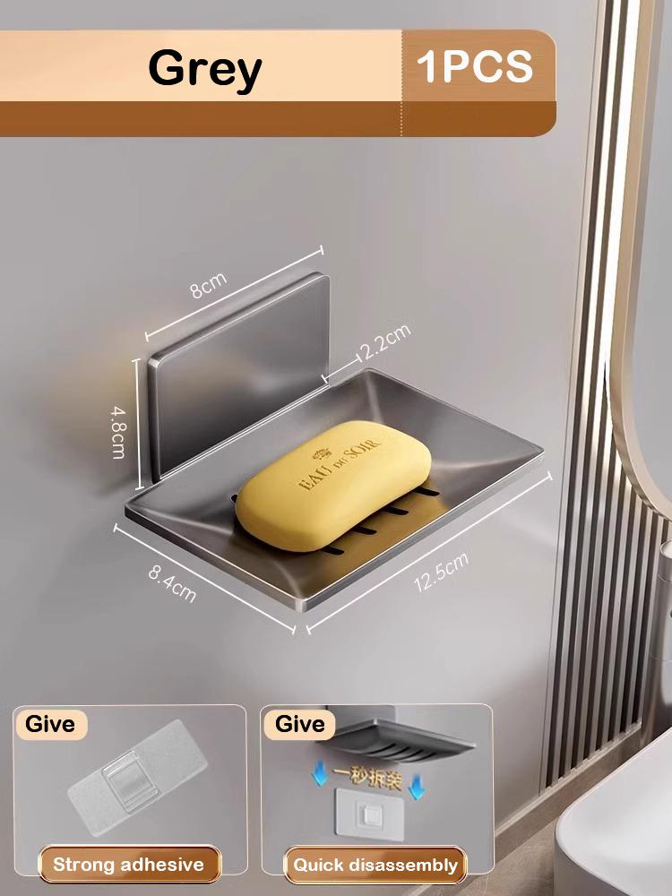 

Ванная комната Алюминиевый сплав Мыльница Кухня Держатель для мыла Настенный держатель для губки без перфорации Бытовая ванная комната Полка для мыла