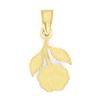 Ice on Fire Jewelry 10K Genuine Solid Gold Hanging Rose Pendant, Delicate Flower Charm, Romantic Jewelry Gift