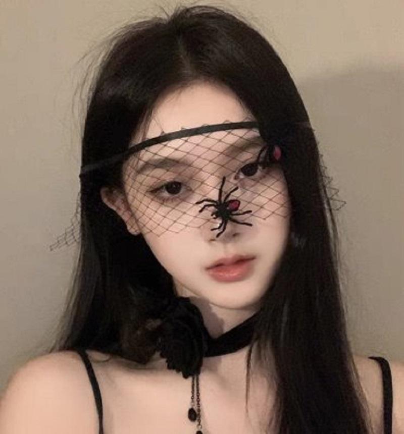 Mysterious Half Face Masquerade Eye Mask for Halloween Costume Party