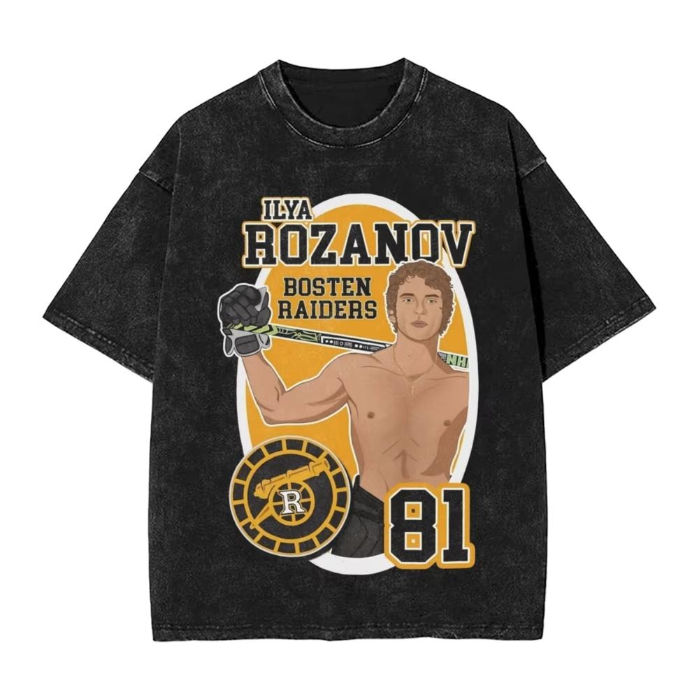 Washed T Shirts Heated Rivalry Ilya Rozanov TShirts Harajuku Connor Storrie Streetwear Cotton Graphic Tops Tops Tees Men Women