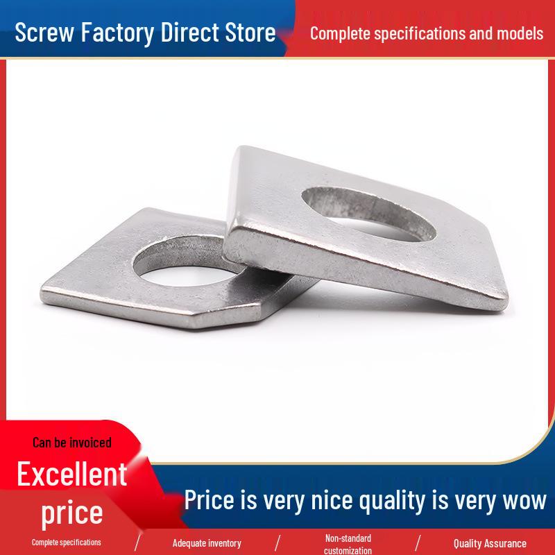 304 Stainless Steel Beveled Square Washer for I-Beam and Curtain Wall Applications