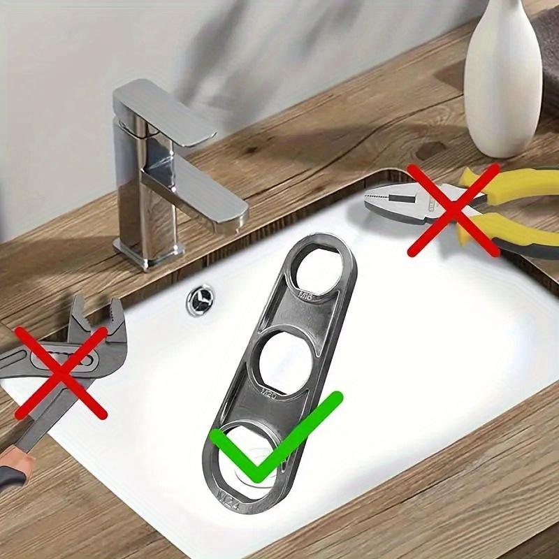 1Pc 3/5Holes Aucet Aerator Detached Install Spanner Water Flows Adjusting Faucet Bubbler Wrench Plumber Faucet Repair Spanner