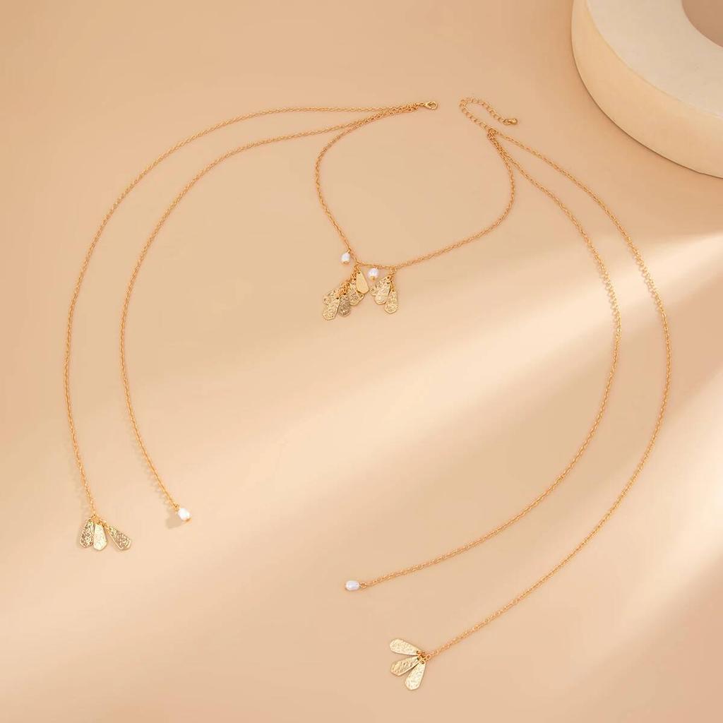 Salircon Fashion Exquisite Imitation Pearl Tassel Pendant Choker Necklaec for Women Elegance Charm Long Chest Chain Jewelry Gift