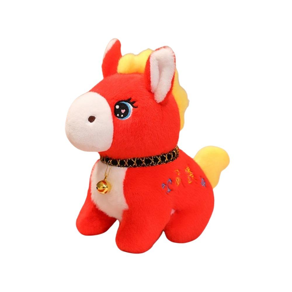 Chinese Style Zodiac Horse Doll Cute Plush Horse Toys Cartoon 2026 New Year Mascot Bedside Decor