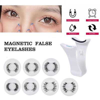 3D Magnetic Eyelashes Handmade Natural Magnetic False Eyelashes Reusable Magnetic Eyelashes Tweezers Set