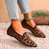 Leopard Print Shallow Flats Pointer Toe Spring/autumn 2025 High Quality Ladies Shoes Slip-on Novelty Flats Sapatos Planos