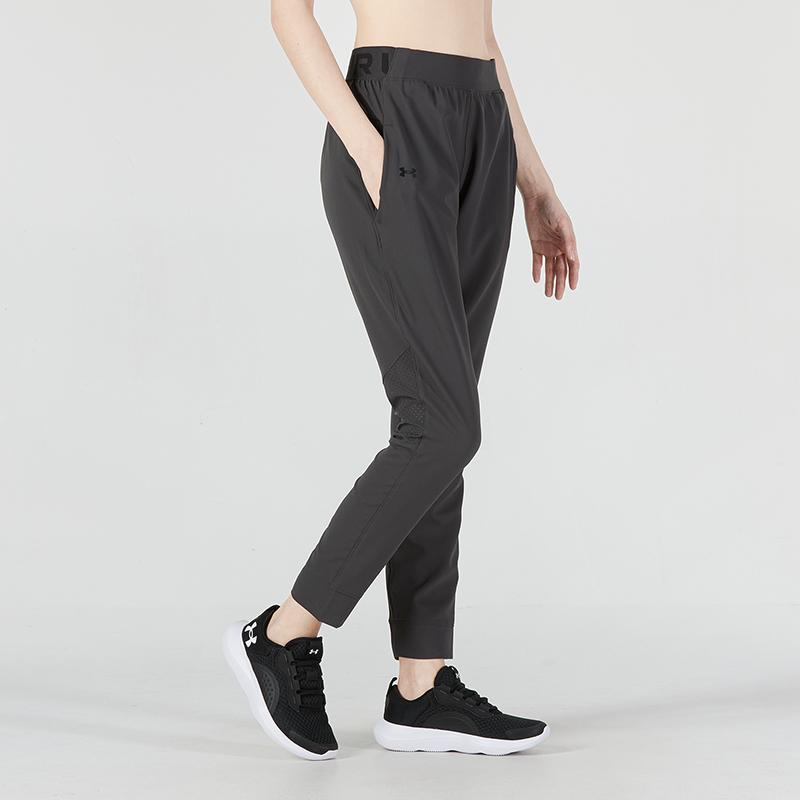 Under Armour Solid Color Training Woven Pants Women bottoms Dark-Gray 1357447-010