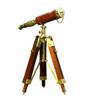 Brass Telescope With Wooden Tripod Stand Maritime Nautical Vintage Desk Décor