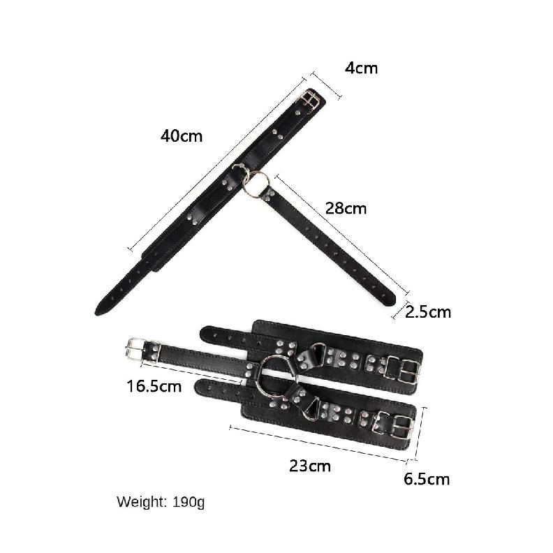 Leather Hand Neck Tie Bind Handcuffs Instruments Of Training Sex Toy For Flirting Tools SM Hand Neck Traction Control