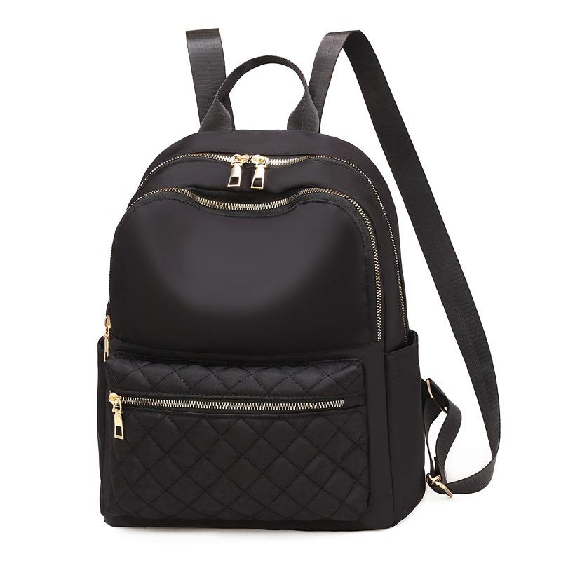 Oxford Embroidered Thread Diamond Grid Backpack