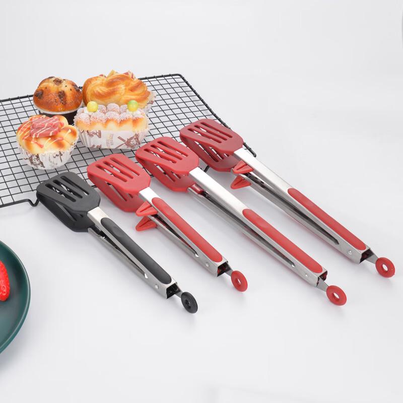 ZISIZ 12-inch Red Multi-Purpose Food Tongs
