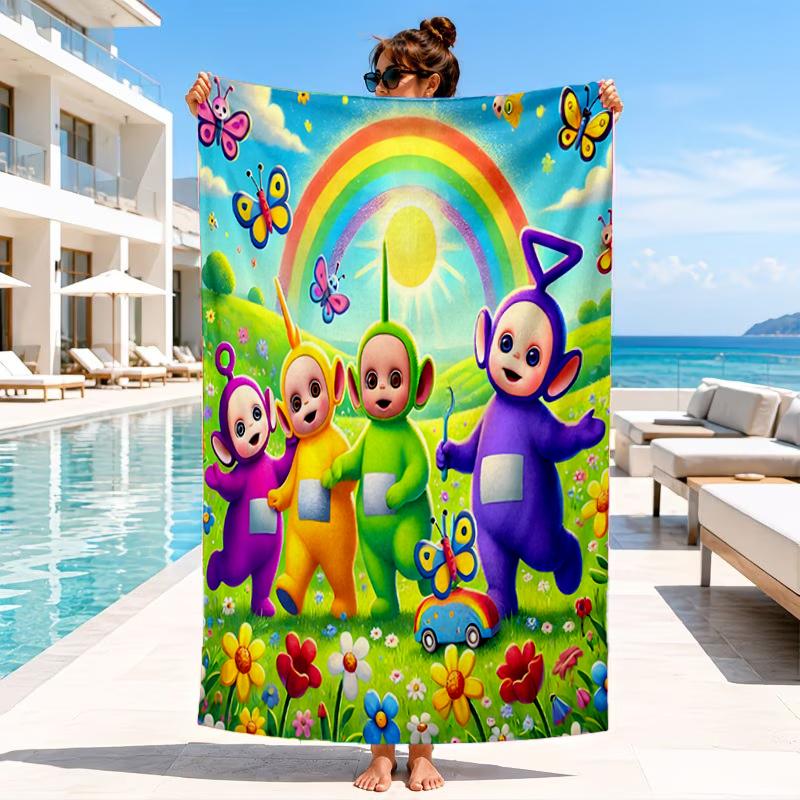 Tele-tubbies Celebration Beach Towel, Microfiber Beach Towel, Perfect For Pool, Beach, Travel, Home Decor Beach Party Fan Gifts