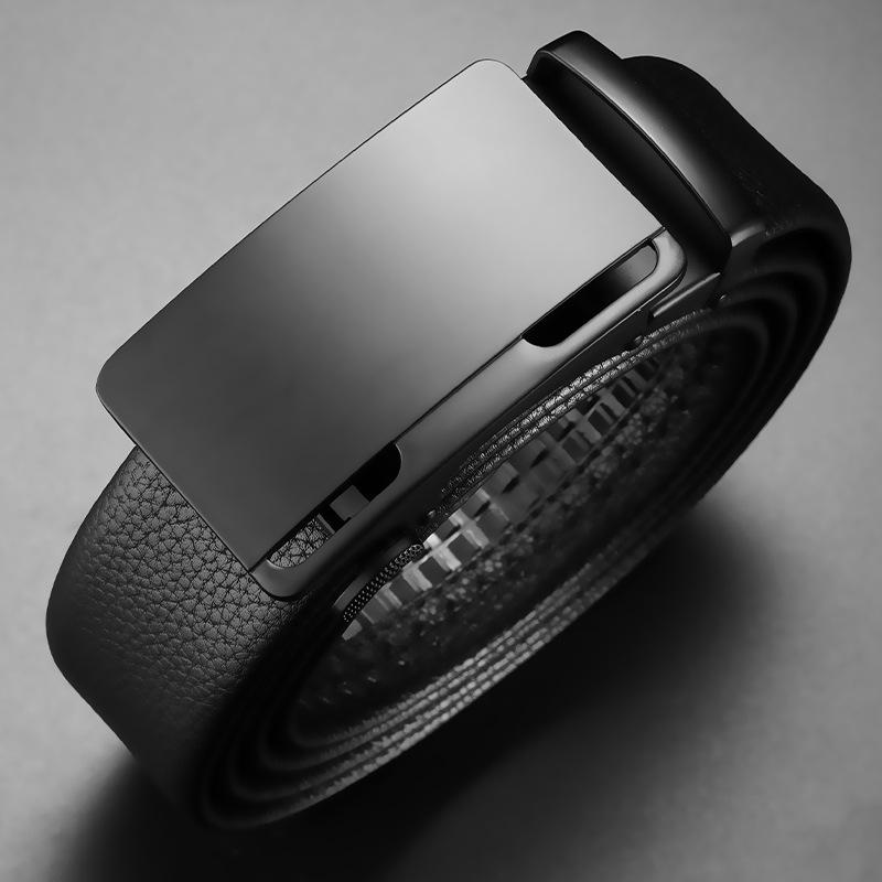 

Мужской ремень из натуральной кожи для мужчин среднего возраста и молодежи с автоматической пряжкой из коровьей кожи, деловой повседневный ремень для мужчин 130cm