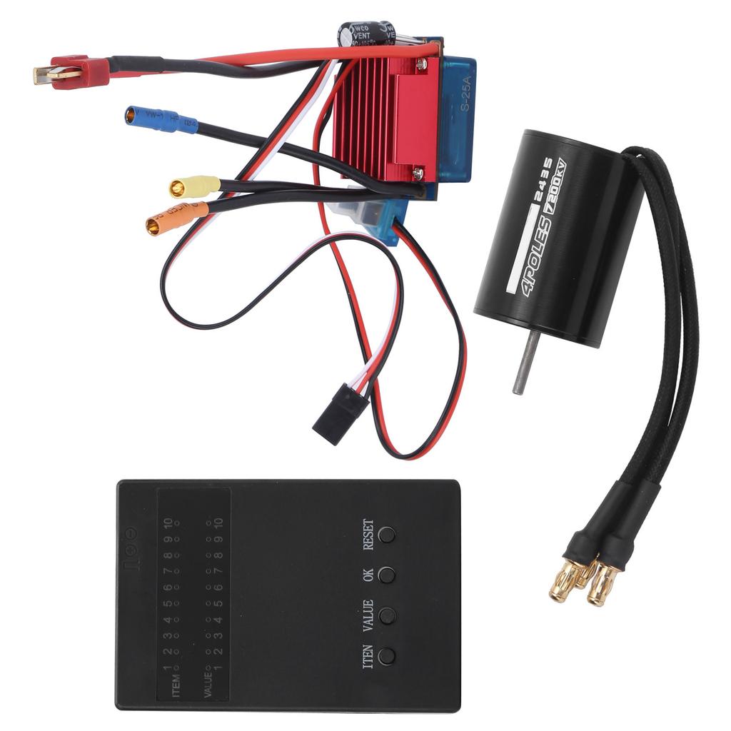 2430 7200KV Børsteløs Motor 25A Børsteløs ESC med Programmeringskort for 116 118 RC Bil