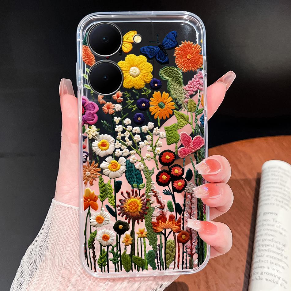 Phone Case For Vivo Y100i Y200i Y300i Y500i 5G Vintage Angel Soft Transparent Silicone High Quality Shockproof Funda