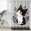 Cute Black Cat Shower Curtain, Waterproof And Mildew-Resistant For Adorable And Whimsical Bathroom Decor, Durable Design