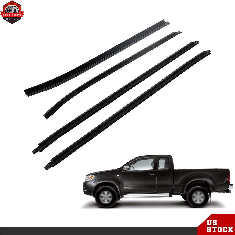 Подходит для Toyota Hilux Cab 2005-2015 Уплотнители стекол Черный АБС-пластик 4 шт. Новый