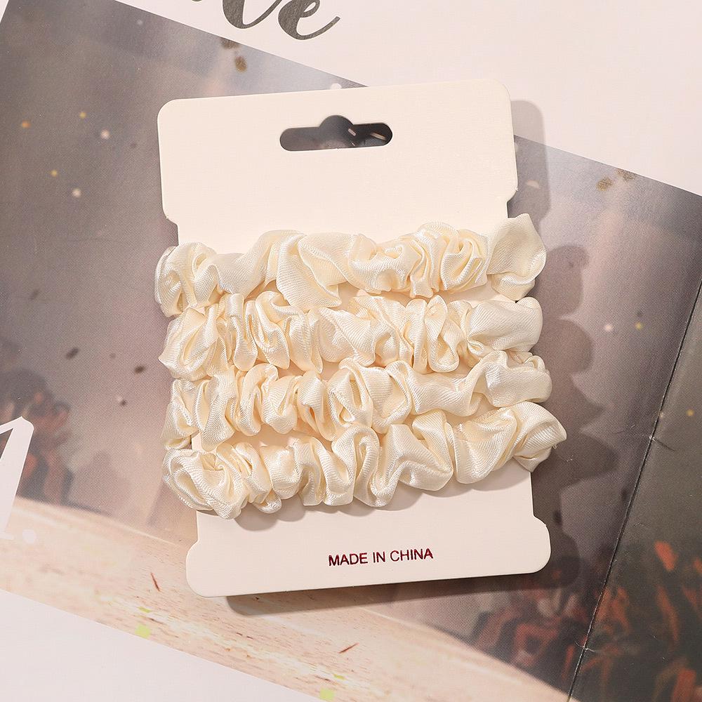 Cross-border Satin Hair Tie & Headband Set - Pig Intestine Style, Simple Ponytail, Leather Bun Tie