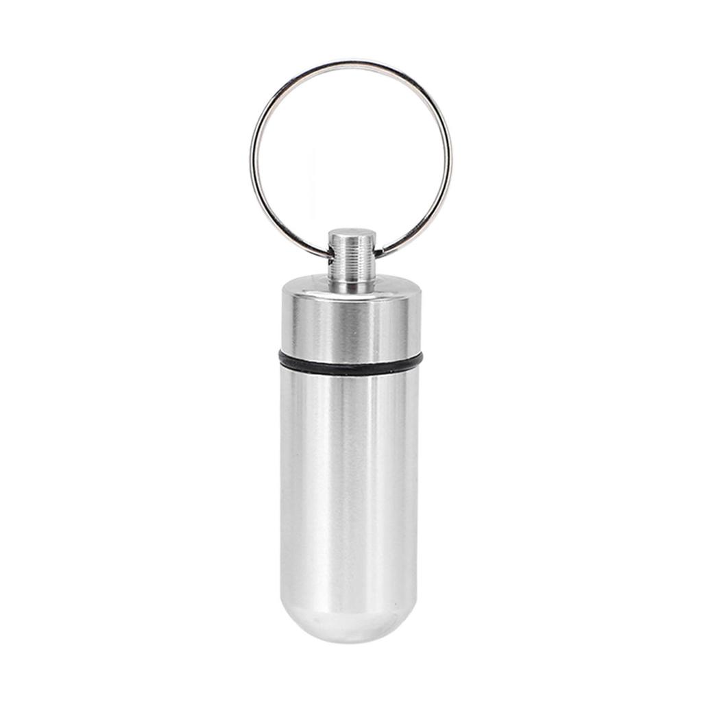 Aluminum Alloy Medicine Bottle Outdoor Portable Waterproof Moistureproof Medicine BottleSilver