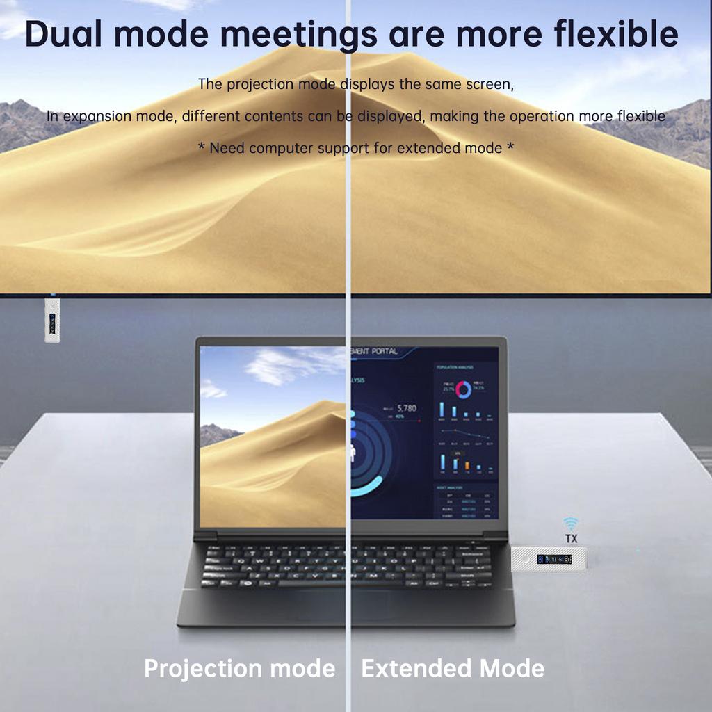 HDMI Wireless Screen Projector HD Video Transmitter Receiver Same Screen Device