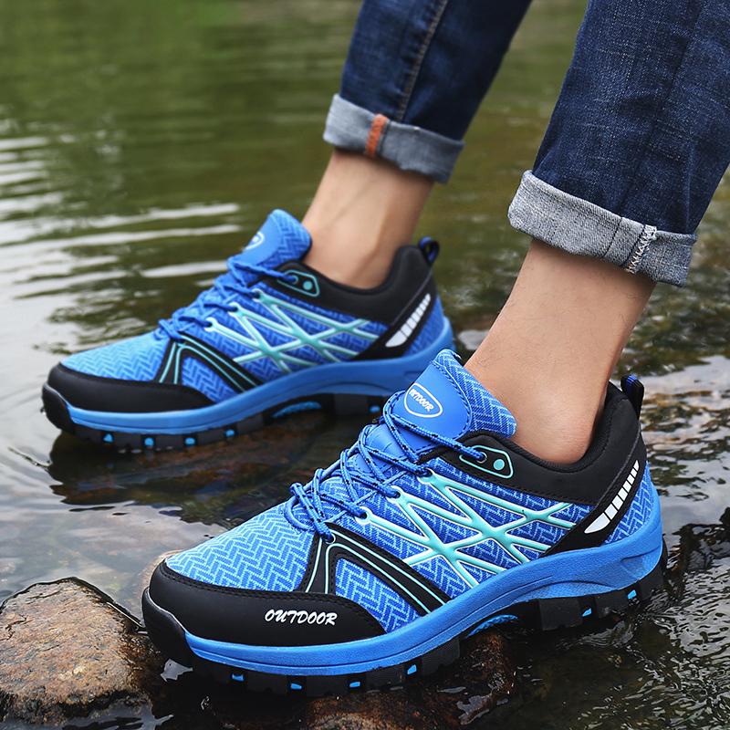 Men's Outdoor Hiking Boots Lightweight Running Shoes Anti Slip and Wear-resistant Rubber Soles Mesh Breathable Sports Shoes 2025