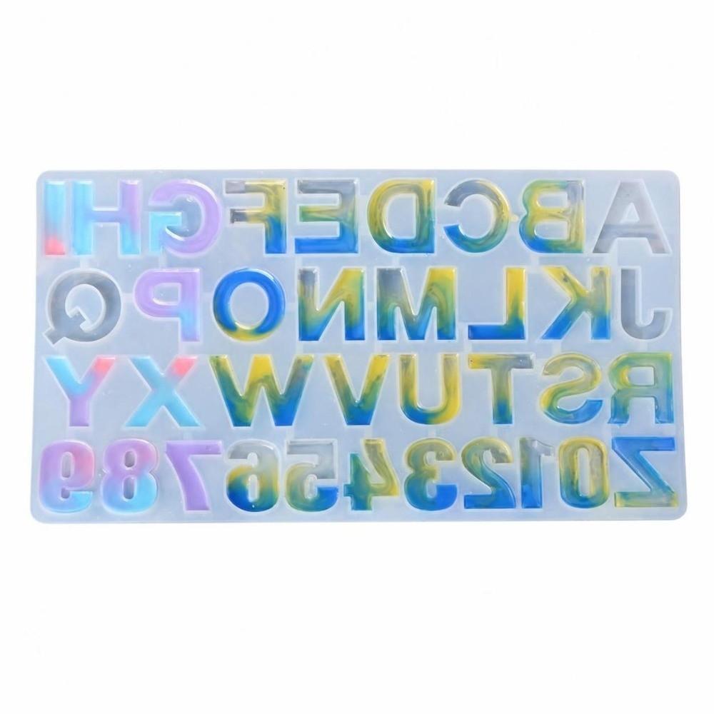 Reusable 26 Letter Mold A-Z Number Keychain Silicone Mold Handmade Alphabet Mold  DIY Crafts