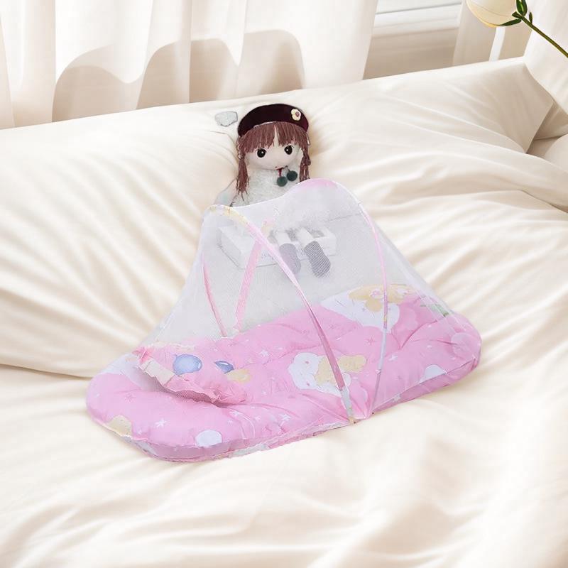 

Дитяча складна москітна сітка в стилі монгольської юрти з матрацом для сну та подушкою синій