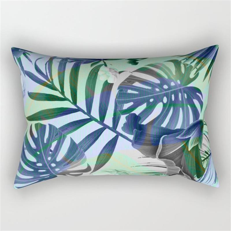 30x50cm Green Tropical Leaves Plant Pillowcase Cactus Flower Polyester Cushion Cover Ins Natural Landscape Pillowslip Home Decor