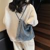 Denim Oblique Span Bag Women's New Casual Large-capacity College Student Class Commuting Shoulder Bag