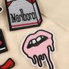 Embroidery label rainbow lipstick cloth logo badge clothing accessories European and American style patch sticker embroidery cloth sticker