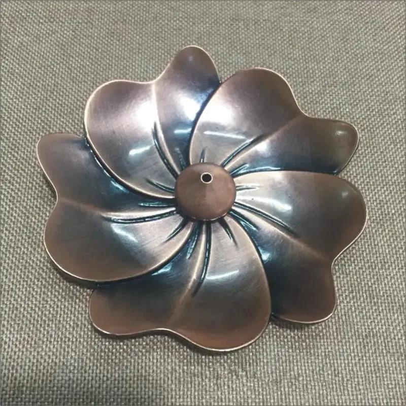 1Pc,Creative Home Decor Lotus Plum Blossom Alloy Censer Incense Coil Burner 2mm Stick Incense Holder (Without Incense)