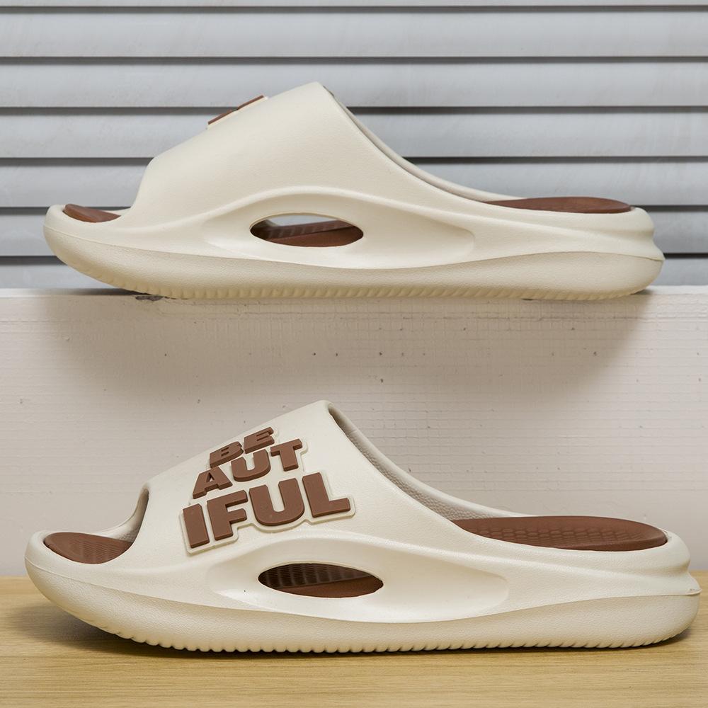 Slippers summer wear new home thick bottom non-slip deodorant cool slippers super soft 39-40 бежевый