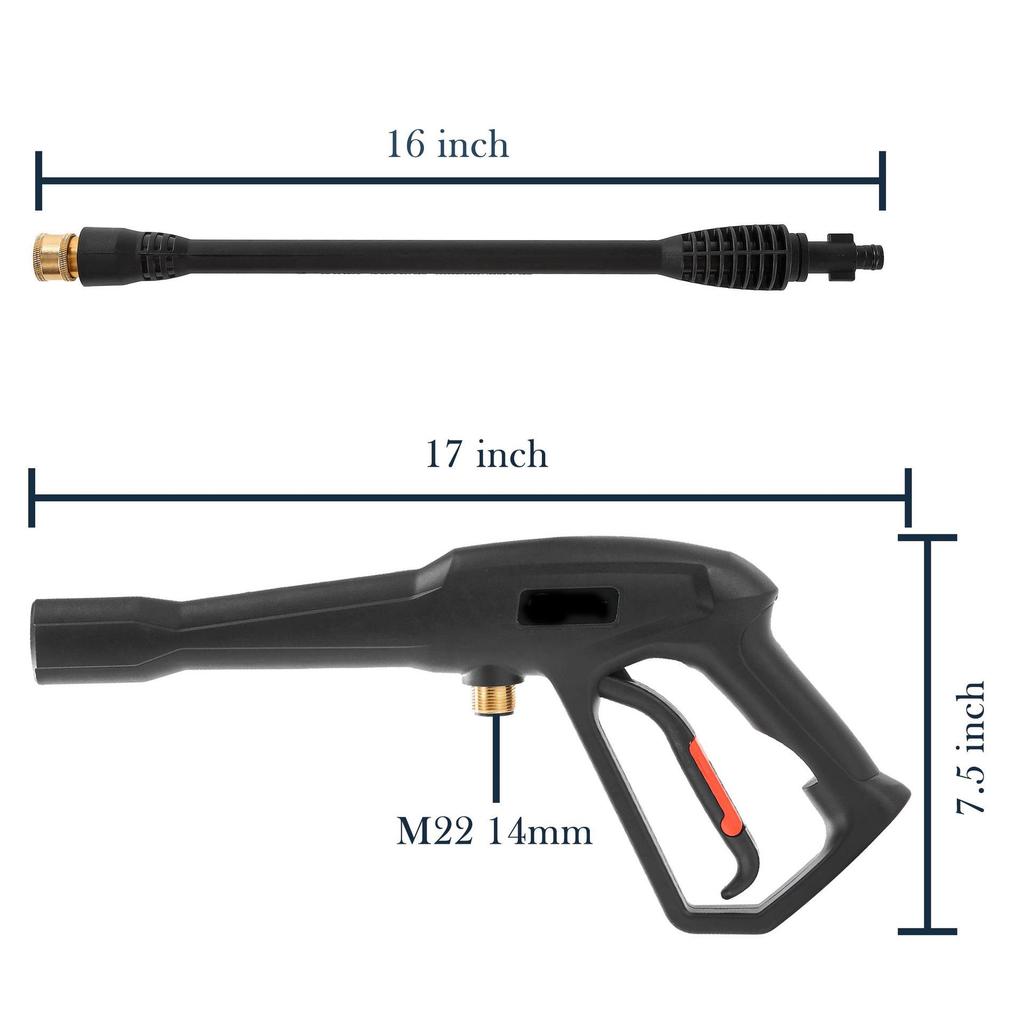 Pistol cu presiune înaltă pentru spălarea mașinilor, M22, compatibil cu pistoalele de pulverizare Bosch, 4000 PSI