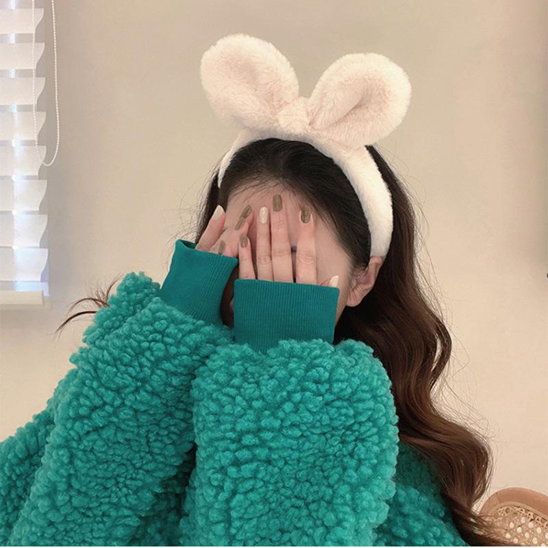 Cute Cartoon Rabbit Ear Headband Women Girls Bunny Bear Ears Hairband Cosplay Hair Band Fashion Plush Hair Hoop Hair Accessories