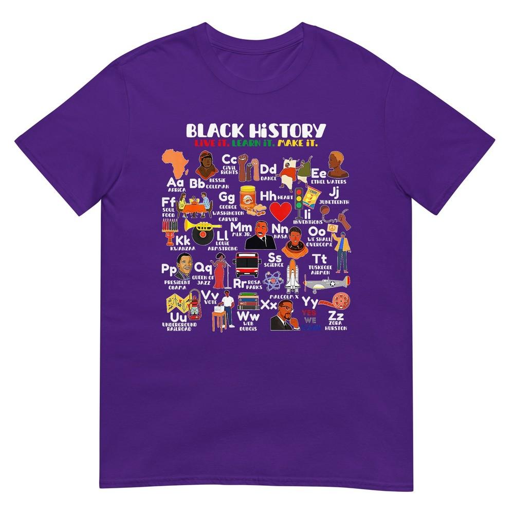Abcs Of Black History Month Pride Live It Learn It Teacher TShirt