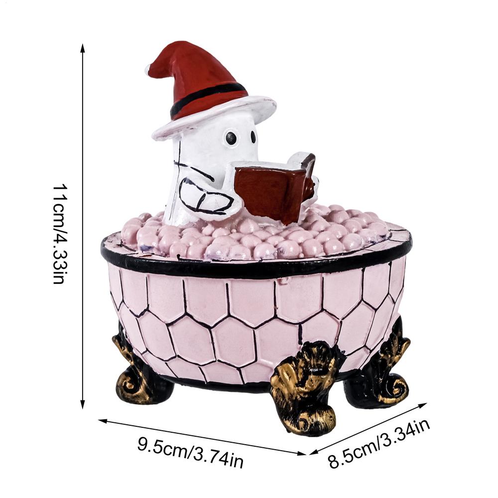 

Ghost Lights Bathtub Reading Book Decoration Figurine Lamp Ghost Nightlight for Pathway Bedroom Kitchen Office Home House Window розовый