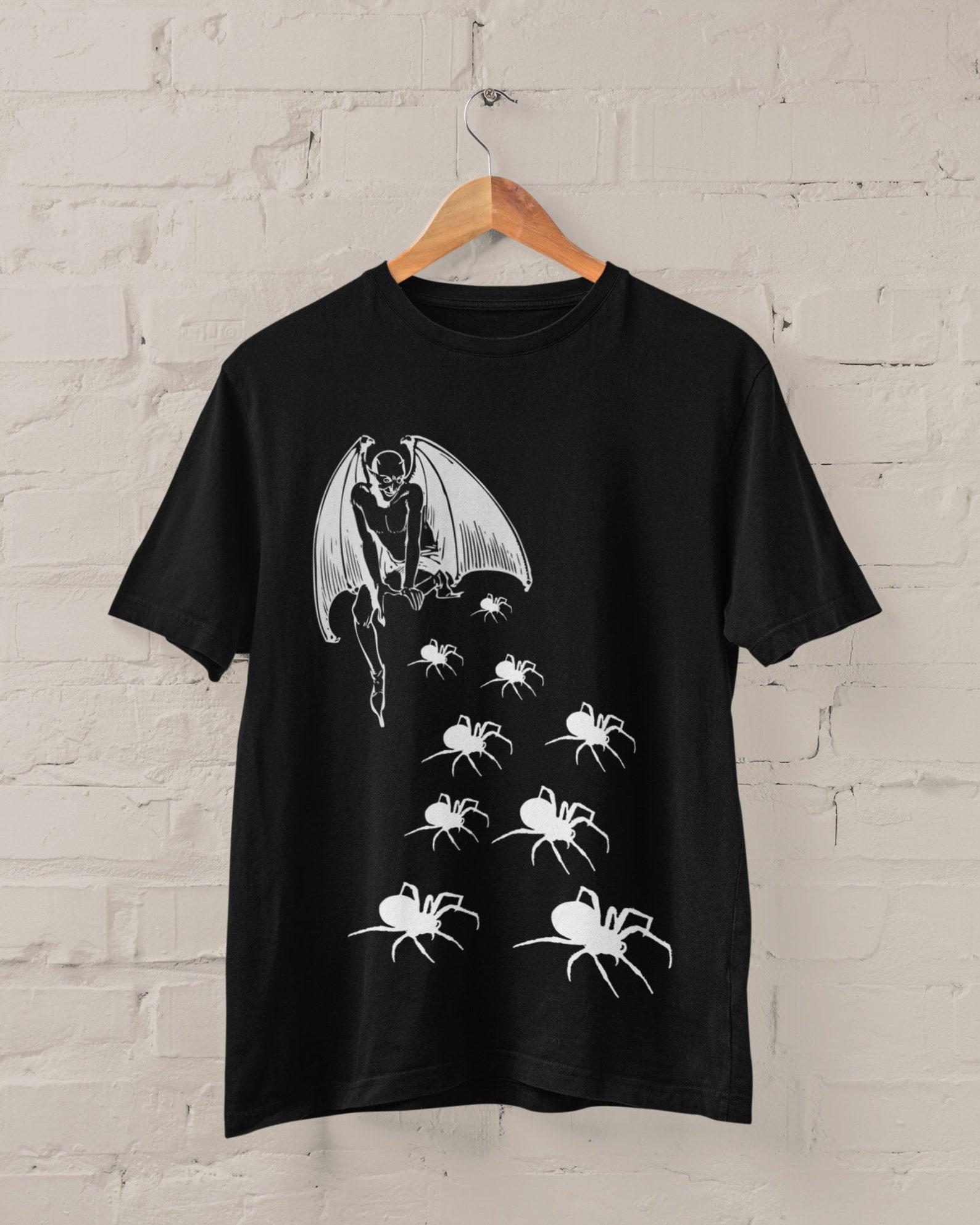 Devil Tshirt,Spider Shirt,Demon Tshirt,Alt Clothing,Goth Clothing,Horror Tshirt,Occult Clothing,Pastel Goth,Dark Academia,Grunge Clothing S