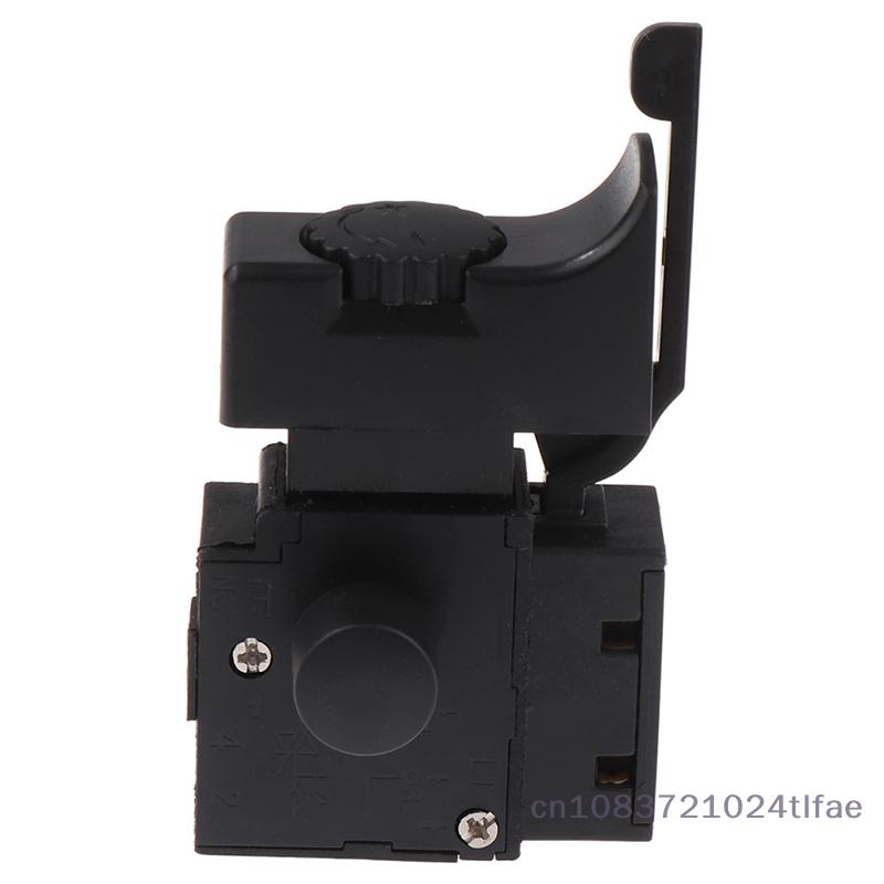 1 Pc FA2-6 Power Tool Forward And Reverse Stepless Speed Switch Electric Drill Speed Trigger Button Switch, With Lock, Black
