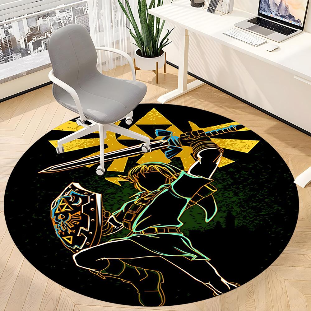 1pc Legend of Zelda Office Round Area Rug, Under Office Chairs Bedroom Living Room Home Decor a1016241