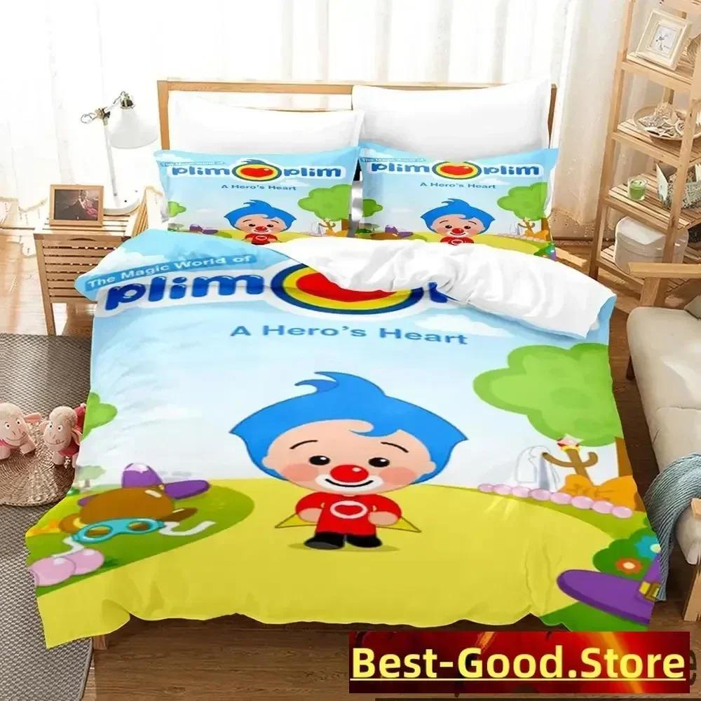 3D Print Plim Cartoon Plim  Bedding Set Boys Girls Twin Queen King Size Duvet Cover Pillowcase Bed Boys Adult Home Textileextile