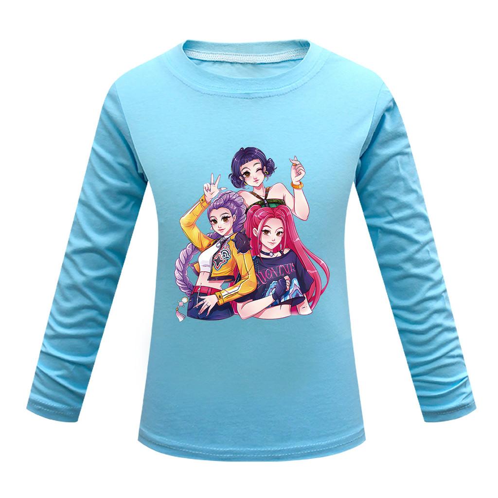 Dětské Dívčí Anime Kreslené K-POP Rumi Zoey Mira Potištěné Ležérní Tričko s Dlouhým Rukávem Top