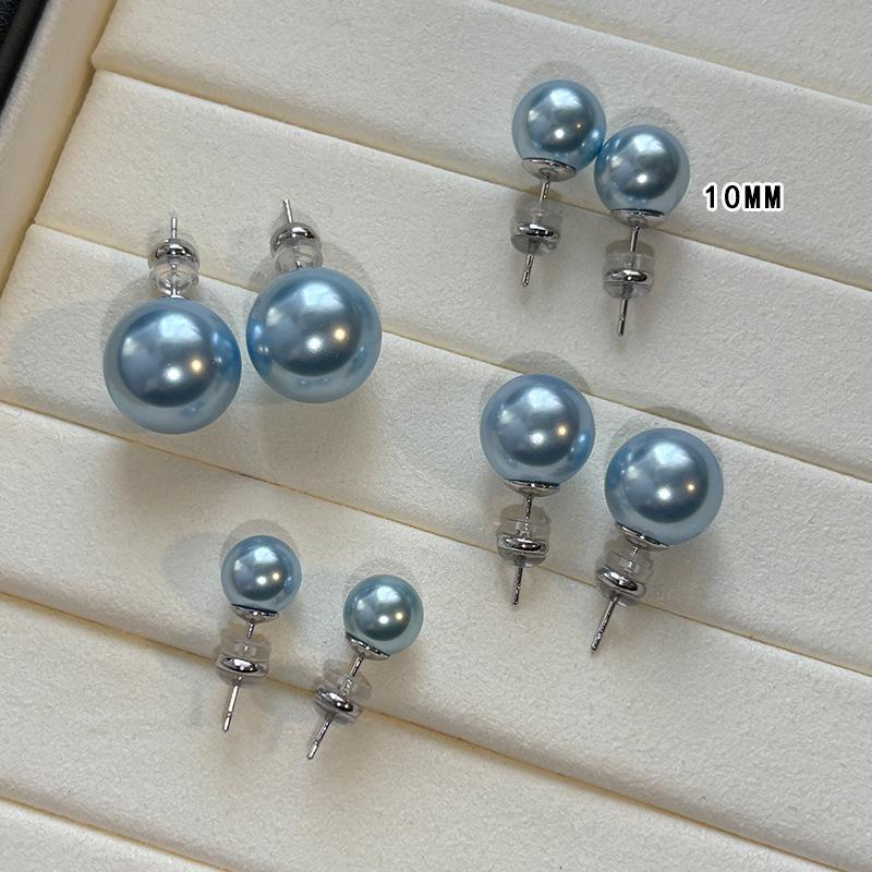 

Sterling Silver Needle Aurora Blue S Home Pearl Earrings Women s Light Luxury Temperament Premium Sense Earrings Fashion Commuter Ear Jewelry