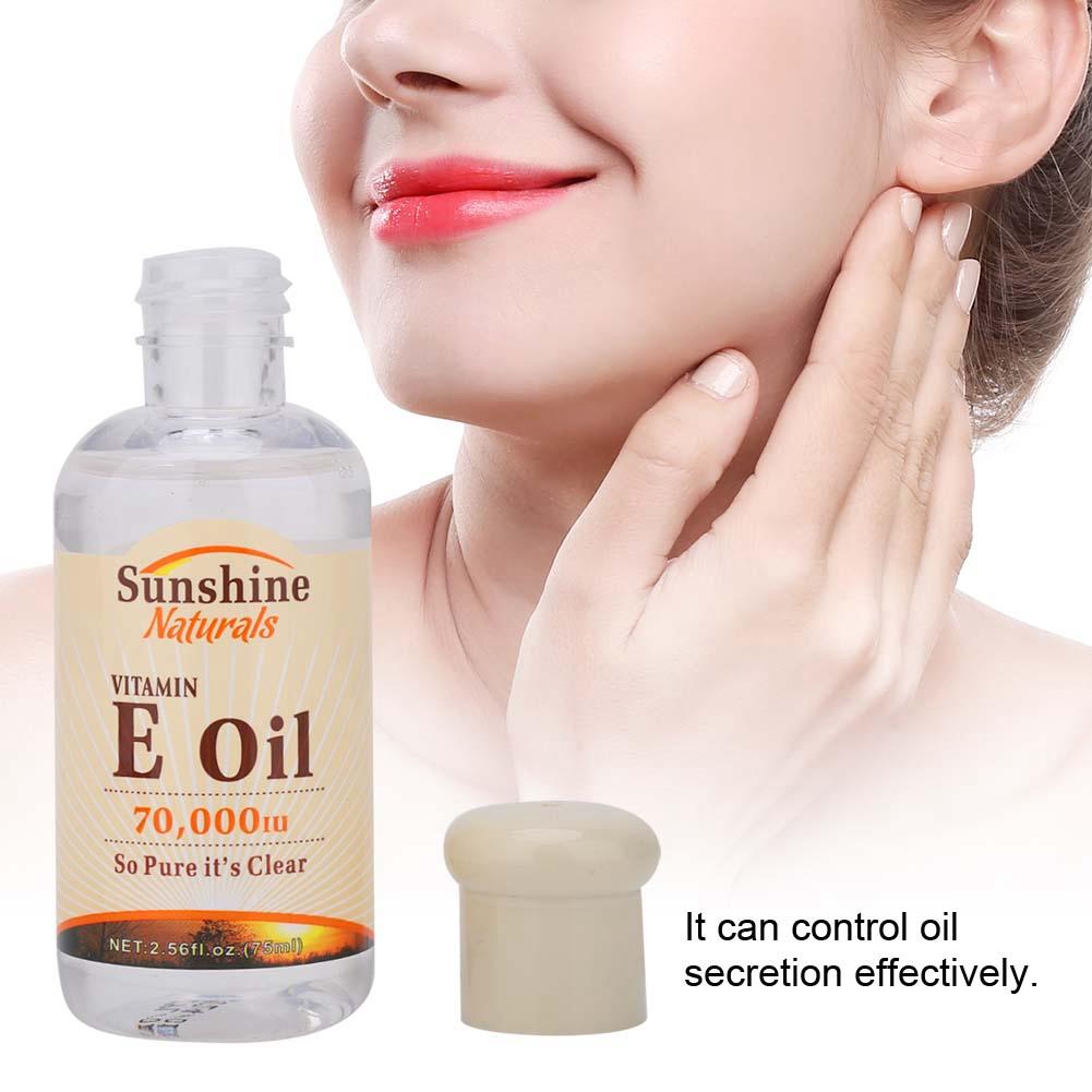 Vitamin E   Öl Aufhellend Feuchtigkeitsspendend Hautpflege Nährend (75ml Schwarze Flasche für die Nacht)