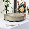 25cm Round Embossed Metal Cake Stand  Wedding Dessert Display Tray