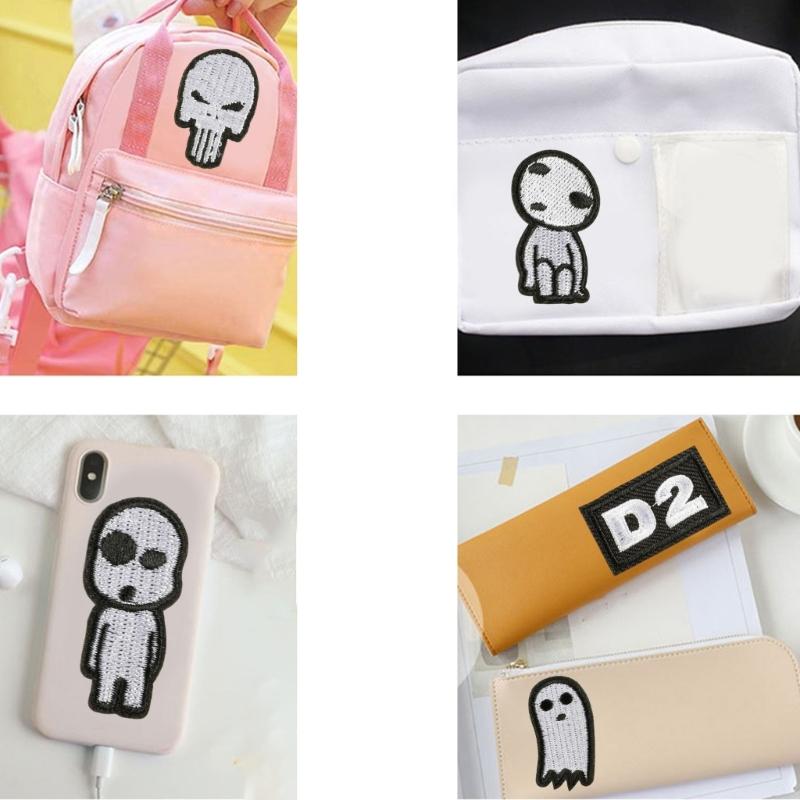 7 Pcs Cartoon Alien Head Embroidered Patches Iron On Patches Lovely Clothing Patches Sewing Patches for Clothes Bag