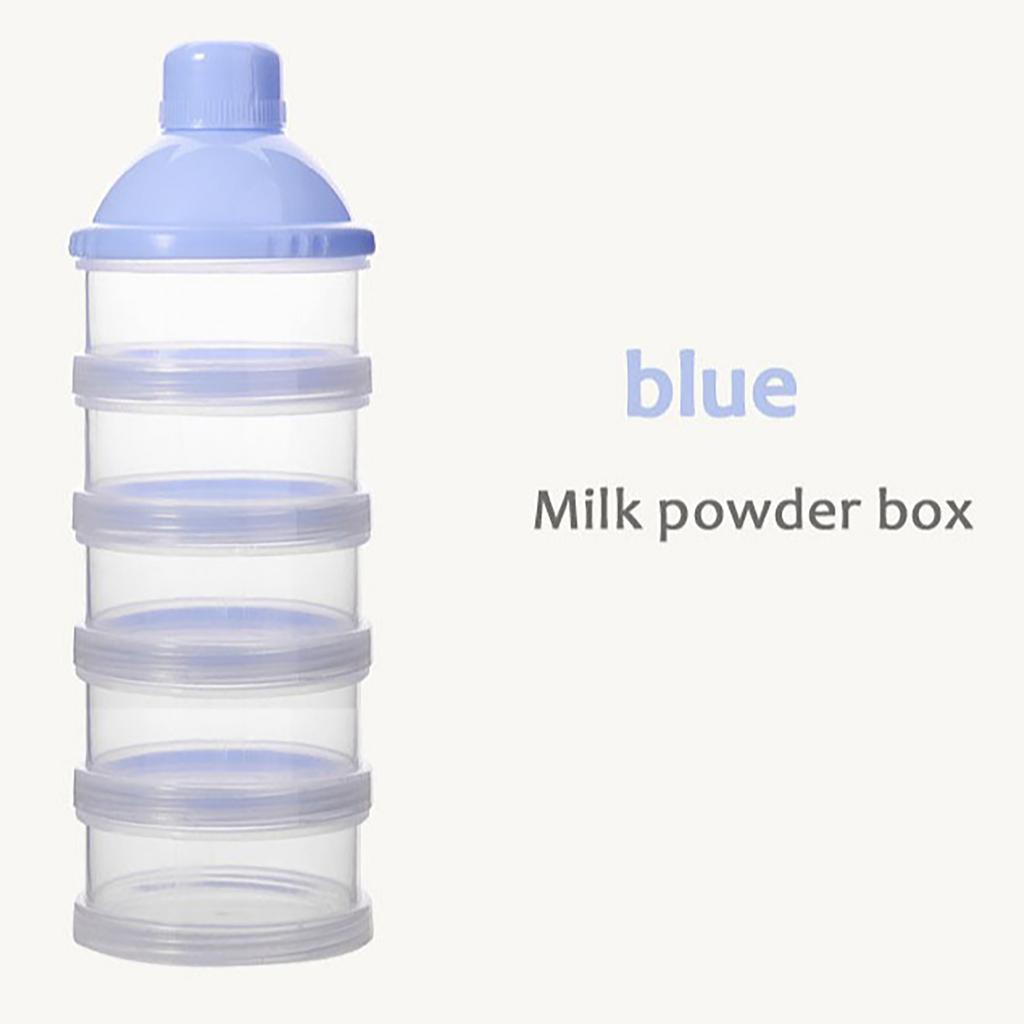 Infant Formula Dispenser with 4/5 Separate Sections Baby Food Storage Box Leakproof Toddler Milk Powder Container