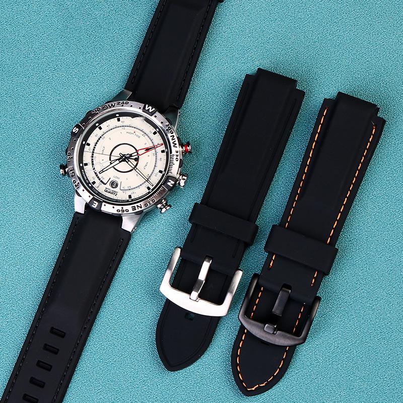 Classic Rubber Watchband for Timex WATCH T2N720 T2N721 TW2T76300 Series Black Waterproof Silicone Sports Strap 24*16mm Men