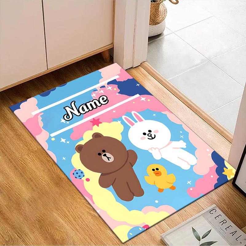 Custom Name Valentine's Day Sweet Treats Rug for Living Room, Game Rooms, Office, Bedroom, Floor Mat Playful Design, fan gifts Christmas decor