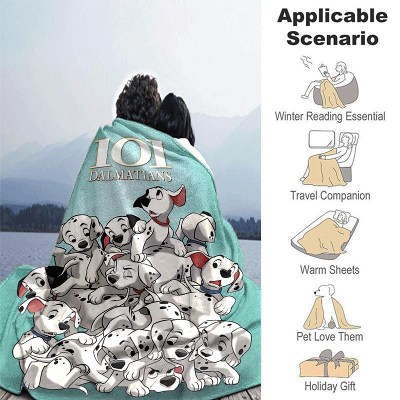 1pc 101 Dalmatians Printing Blanket - Soft, All-Season Throw for Office Blanket, Car, Travel