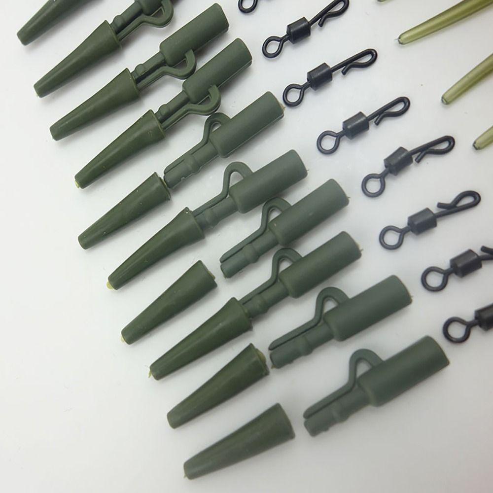 40Pcs/lot Carp Rig Coarse Quick Change Swivels Tail Rubber Cone Anti Tangle Sleeves